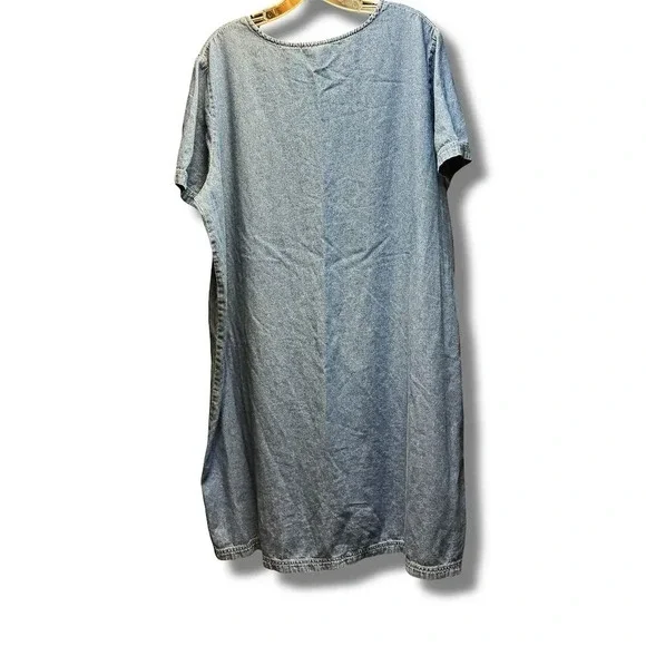 Blair Women's 2XL Vintage Denim Dress Embroidered Ladybug Blue Casual - Picture 4 of 8